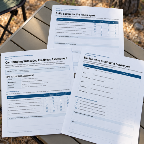 Car Camping With a Dog Readiness Workbook