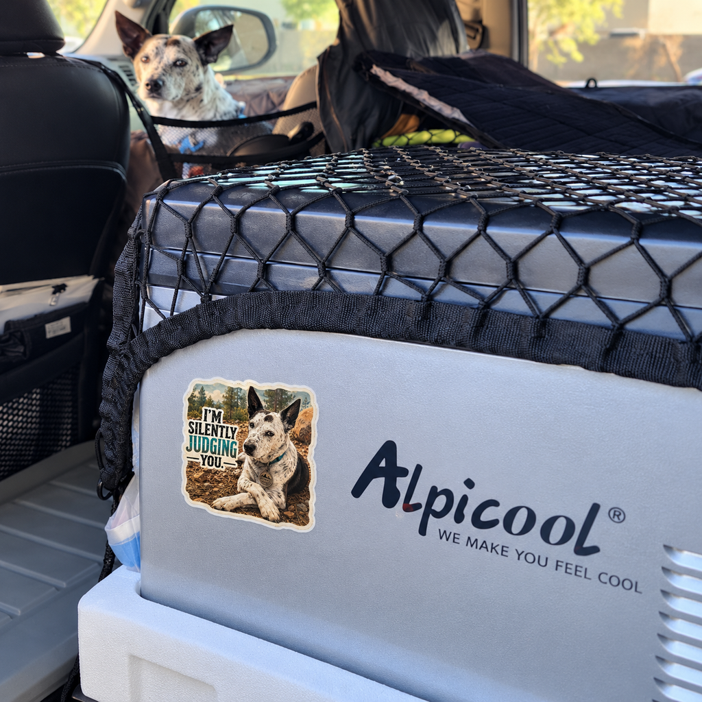 Riven "Silently Judging" Dog Sticker