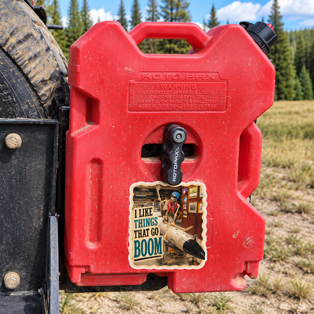 Roy "I Like Things That Go Boom" Sticker